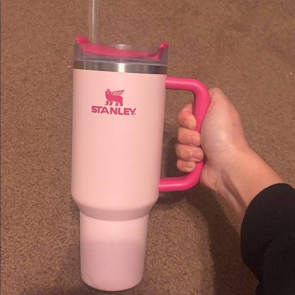 Stanley Pink Mug with Handle and Straw - Picture 3 of 3